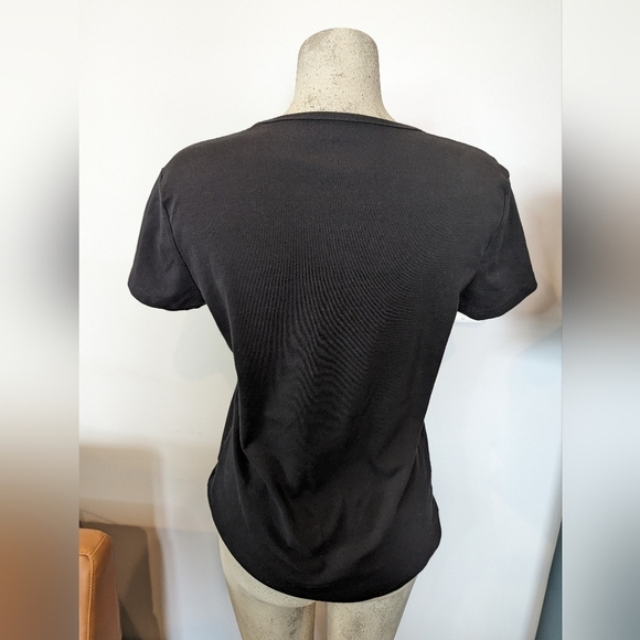 Ellen Tracy black stretch woman's tee shirt size Large - Picture 3 of 5